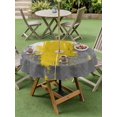 thumbnail image 4 of Outdoor Tablecloth with Umbrella Hole for Patio/Picnic/Party/Camping, Yellow Cement Gray Waterproof Table Cloth Round Cover Washable, Modern Abstract Art Yellow (Dia 54"), 4 of 8