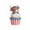 A, variant on erdimoy 4th of July Highland Cow Figurines, 4" Patriotic Resin Decor, Donut & Cupcake Themed
