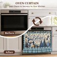 thumbnail image 3 of Winter Snowman Oven Skirt Curtain for Farmhouse Kitchen Decor Blue Christmas Farmhouse Farmhouse Tie Top Oven Curtain for Door Decorative Stove Cover Dishwasher Cover for Cottage Kitchen Decor, 3 of 7