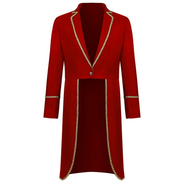 EGNMCR Veste à Manches Longues pour Femmes, Manteau Décontracté Sans Capuche à Manches Longues & Vestes Hommes et Femmes Manteau de Jeu de Rôle Rétro Costume de Smoking Rétro Mi-Long pour Hommes Women Coat