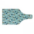thumbnail image 1 of Angel Cutting Board, Wing Girl with Trumpet in Sky with Candles Mother Nature, Decorative Tempered Glass Cutting and Serving Board, Wine Bottle Shape, Pale Blue Orange, by Ambesonne, 1 of 1