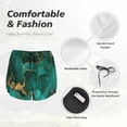 thumbnail image 6 of Lsque Green Gold Glitter Printed Women's Running Shorts with Liner Pockets,Elastic Quick Dry Workout Athletic Gym Yoga Shorts,Womens High Waist Shorts-, 6 of 9