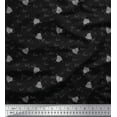 thumbnail image 1 of Soimoi Black Velvet Fabric Heart & Love Text Print Fabric by Yard 58 Inch Wide, 1 of 5