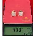 thumbnail image 5 of King of Bling's 925 Sterling Silver 0.33ct Diamond For Women's/Men's Yellow Stud Square Earrings, 5 of 11