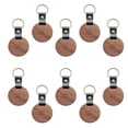 thumbnail image 3 of 10 Uds. De llaveros de madera en blanco de cuero PU, regalos DIY, accesorios ligeros grabados Redondo perfke Llavero, 3 of 9
