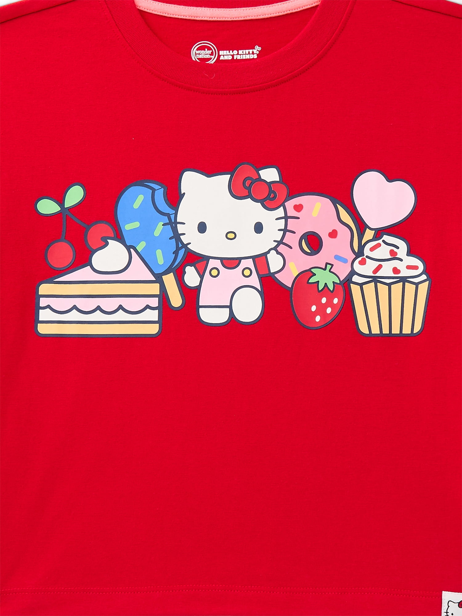 Wonder Nation x Hello Kitty Girls Graphic Tee with Short Sleeves, Sizes 4-16