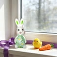 thumbnail image 6 of weibbin Easter Decorations Bunny Figurine Holiday Tabletop Decor Green Foam Cute Animal Sculpture for Home Party Gift 5.51in, 6 of 6