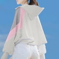 thumbnail image 5 of Alkepwun Sun Protection Clothing Women Color-Block Batwing Long Sleeve Hooded Cycling Short Jacket with Brim Lightweight Breathable Zipper Thumb Holes Ice Silk Outerwear, 5 of 5