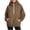 Brown, variant on Vivianyo HD Women's Half Zip Hooded Sweatshirt, Roomy Long Sleeve Pullover with Pockets, Fall Warm Fleece Hoodie for Weekend Walks and Home Lounging, Sizes S-2XL