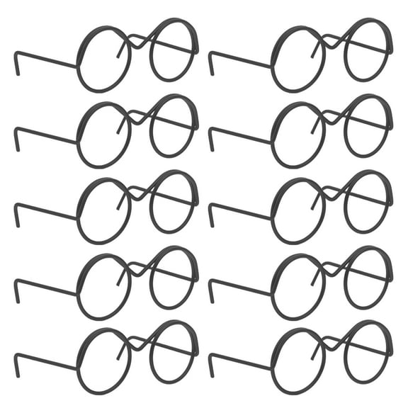 Worgeous 20pcs Mini Doll Glasses Decors Metal Wire Dolls Eyeglasses Doll Costume Eyewear Dolls Props