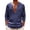 Navy, variant on Men's V Neck Henley T-shirt Casual Loose Long Sleeve Shirts Basic Summer Beach T-shirts Fashion Streetwear