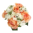 thumbnail image 2 of Admired By Nature 9 Stems Artificial Rose Hydrangea Mixed Bouquet, Peach/Cream, 2 of 2