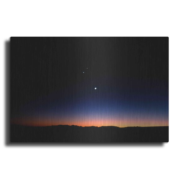 Luxe Metal Art 'Moon Planets' by Thomas Haney, Metal Wall Art, 24"x16"