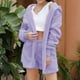 thumbnail image 1 of Conjunto de pijama informal de 3 piezas de manga larga con chaleco para el baño de Plush Home para otoño e invierno, 1 of 5