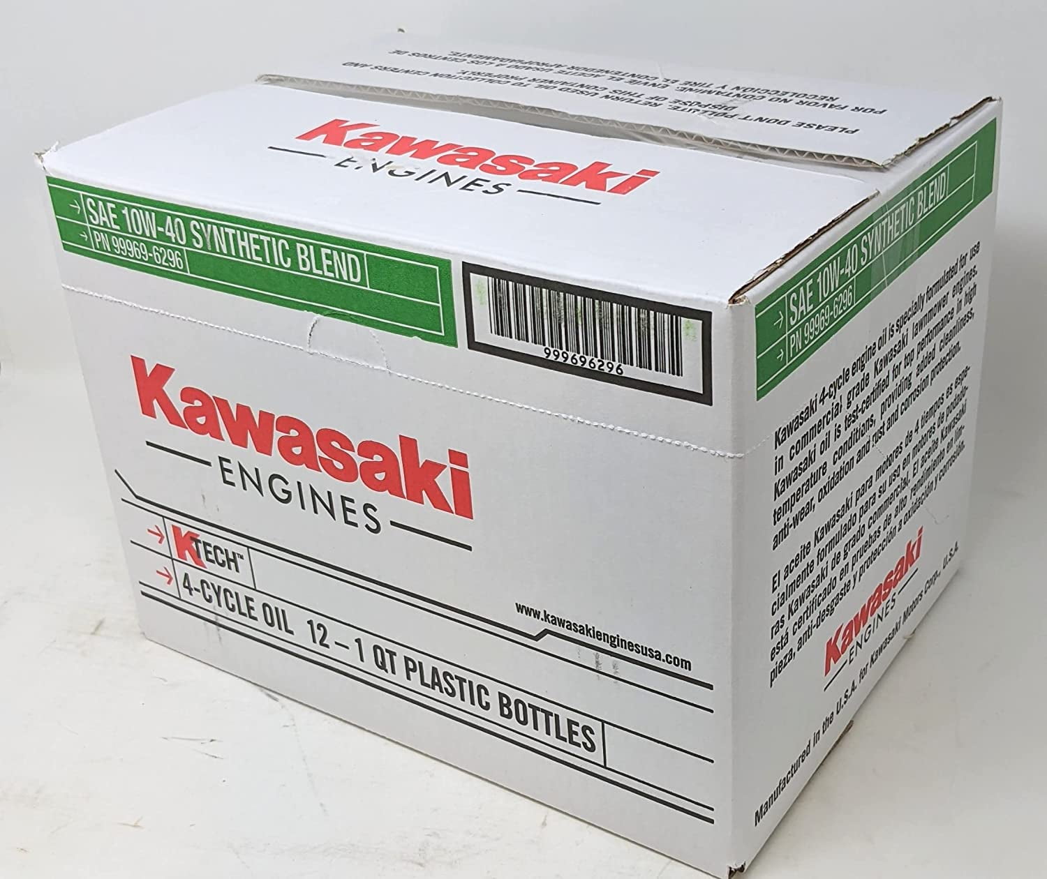 Kawasaki (Case of 12) Genuine OEM 10W40 Motor Oil Quart 4-Cycle K-Tech 99969-6296…