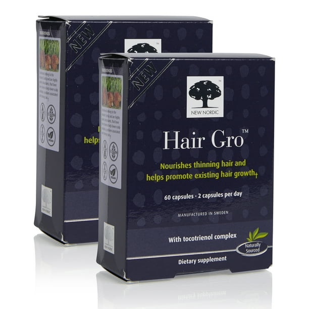 New Nordic Hair Gro, Promotes Hair Growth, 60 Capsules (Pack of 2)