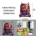 thumbnail image 2 of Lsque Chucky Print Drawstring zipper Backpack Bag Sport Gym Sackpack Cinch Bags Drawstring Bags Draw String Sport Bag-One Size, 2 of 6