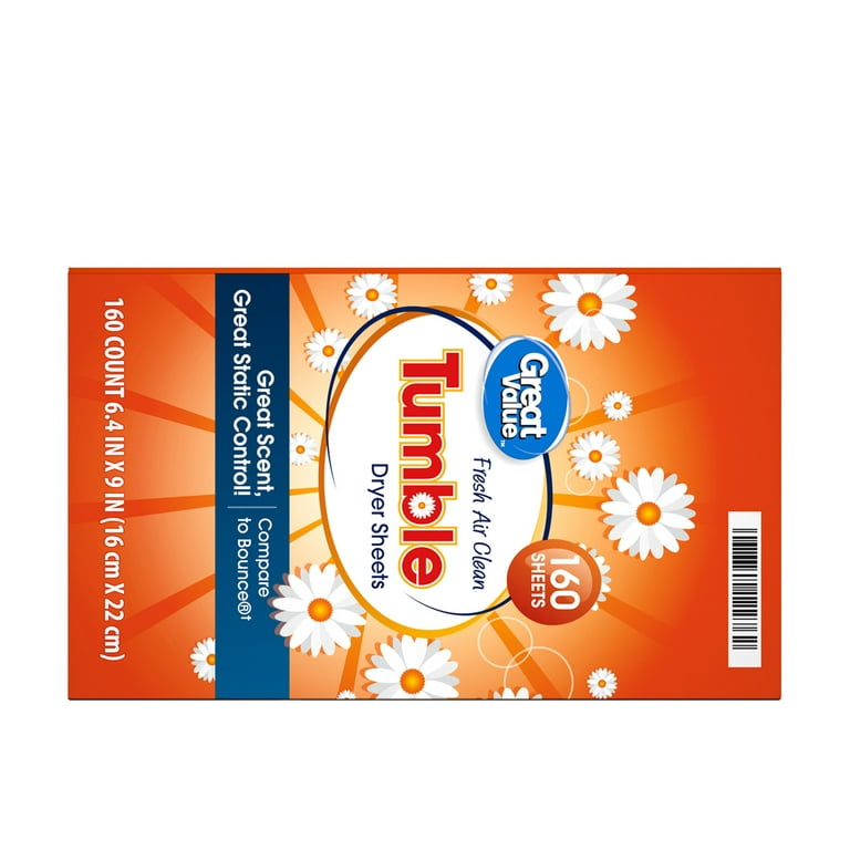Great Value Tumble Dryer Sheets, Laundry Fresh, 160 count 