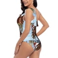 thumbnail image 4 of Haiem Christmas Horse Women's One Piece Swimsuits Tummy Control One Shoulder Bathing Suits Ruffle Swimwear-Medium, 4 of 8