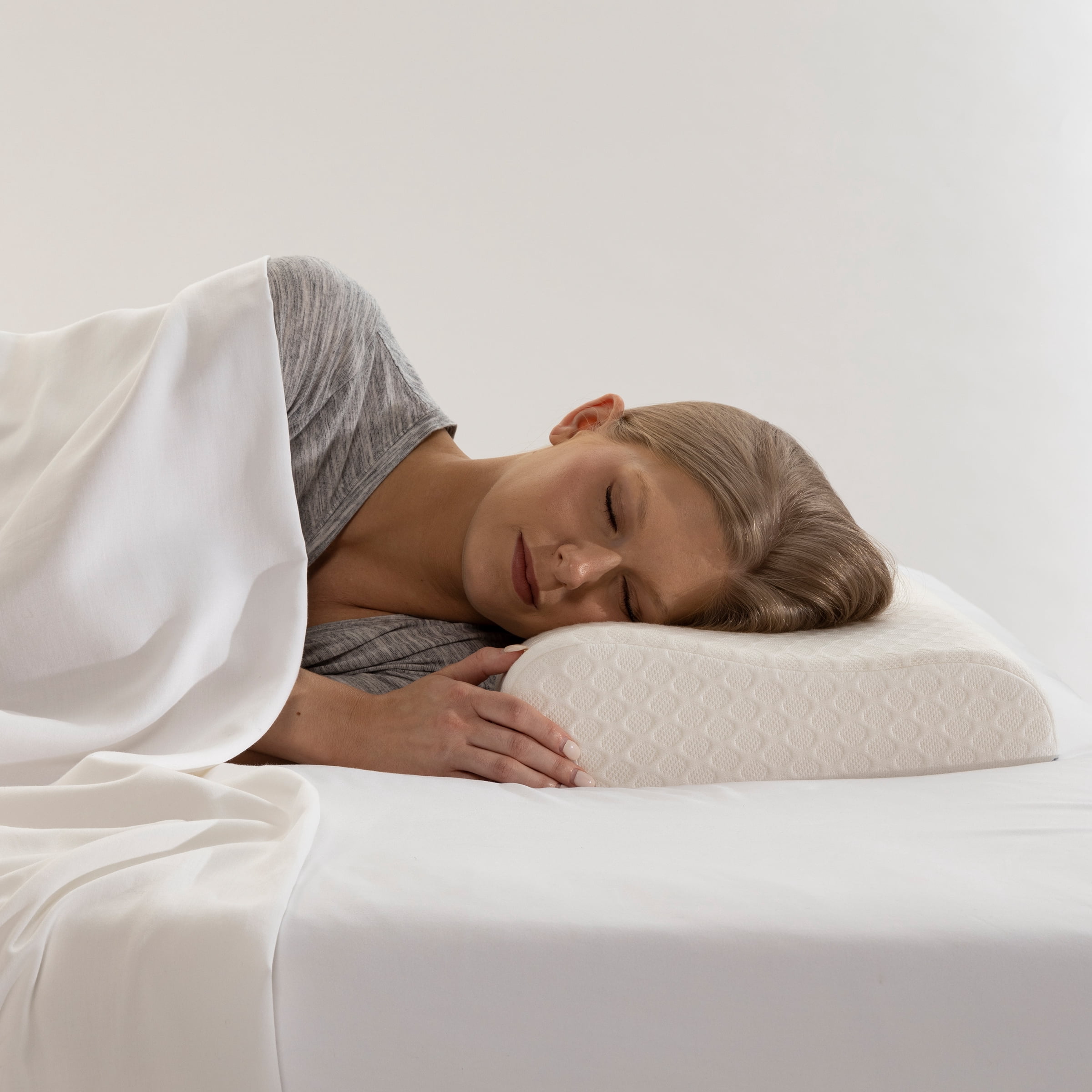 Home-Complete Memory Foam Neck Pillow for Side, Back, and Stomach Sleepers