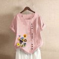 thumbnail image 4 of Camisetas de Manga Corta para Mujeres, Camiseta de Manga Corta Impresa Casual Hecha de 95% Poliéster 5% Spandex para Todas las Estaciones, Camisetas de Manga Corta para Mujeres, 4 of 6