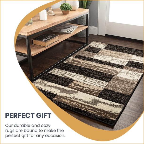 Superior Rockwood 4' x 6' Geometric Indoor Area Rug, Chocolate