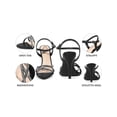 thumbnail image 4 of BLISSFUL STEP Open Toe Rhinestone Heel Slingback Stiletto Heels Sandals for Women Black (Size 6), 4 of 7