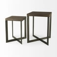 thumbnail image 6 of Set of Two Geo Dark Brown Metallic and Wood Tables, 6 of 9