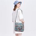 thumbnail image 5 of KL928 Leather Crossbody Bag with Adjustable Strap Multi-Pockets Shoulder bag for Everyday Use,Light Blue Flower, 5 of 8