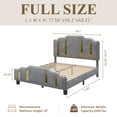 thumbnail image 3 of Full Size Velvet Bed Frame with Adjustable Headboard, Upholstered Platform Bed with Charging Station, Solid Wood Slat Support, Easy to Assemble, Gray, 3 of 12