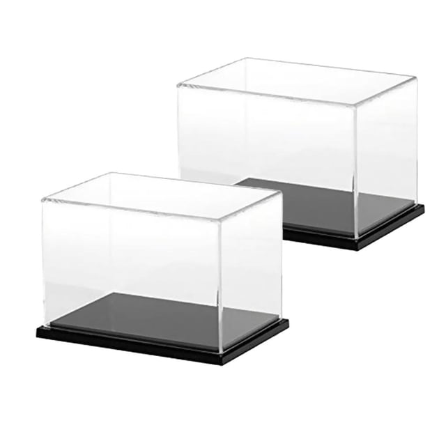 2pcs 25x15x15cm Caja de exhibición transparente Caja de presentación para s de acción Modelo de muñeca Baoblaze Vitrina de acrílico