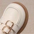 thumbnail image 3 of Miluxas Girls Dress Shoes Loafers School Uniform Flats Thick Non-Slip Sole Casual Princess Leather Shoes Beige 1.5(35), 3 of 9