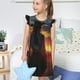 thumbnail image 4 of Balery Sunset Western Cowgirl Camisón de princesa para niñas, pijama de algodón con mangas abullonadas, suave y bonito.-Medium, 4 of 6