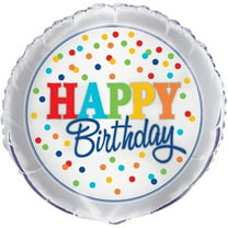 Unique Industries 18" Rainbow Dot Confetti Pattern Foil Balloon