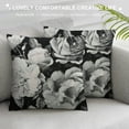 thumbnail image 3 of Chilfamy Throw Pillow Cover Black and White with Floral Bouquet of Roses Daisy Blue Wild Flowers in Vintage Style Watercolor Decorative Pillow Case Home Decor Square Pillowcase White, 3 of 5