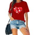 thumbnail image 2 of Outfmvch t-shirts pour Couples Manches Courtes pour Femmes Amour Cœur Grahic Saint-Valentin Col Rond Graphique Manches Courtes Hauts couple t-shirts Graphiques pour Femmes Rouge 1 m, 2 of 6