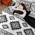 thumbnail image 5 of Manfei Southwestern Aztec Full Size Bedding Sets, Bohemian Black White Full Size Bed in a Bag, Black Reversible 7pcs, 5 of 6