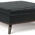 thumbnail image 4 of Simpli Home Owen Faux Air Leather Coffee Table Storage Ottoman in Midnight Black, 4 of 10