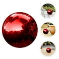 thumbnail image 1 of OULII Boule de Vision en Acier Inoxydable Rouge Foncé Décoration de Jardin Miroir Extérieur Réfléchissant Poli Sphère, 1 of 8