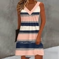 thumbnail image 4 of Aimik Tank Sundress for Women Summer Fashion Print Casual Elastic Midi Dress Knee Length Flowy Comfort Outdoor Long Dress, 4 of 5