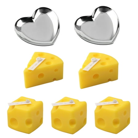 Cheese-Shaped Scented Candle Gift Set – 7 Pcs Fun Aromatherapy Candles with Heart Trays, Milky Scent, Cute Novelty Decor for Birthday, Thanksgiving, Christmas & New Year Gifts for Women