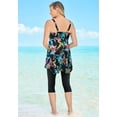thumbnail image 2 of Swim 365 Women's Plus Size Longer-Length Handkerchief Hem Tankini Top, 2 of 6