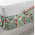 thumbnail image 2 of Christmas Bed Skirt, Santa Claus and His Deer Celebrating Your Holiday Vintage Cartoon on Snowflakes, Elastic Bedskirt Dust Ruffle Wrap Around for Bedding Decor, 4 Sizes, Multicolor, by Ambesonne, 2 of 2