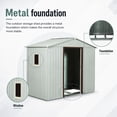 thumbnail image 4 of CarButler 8x4ft Metal Outdoor Storage Shed with Window and Lockable Sliding Doors for Garden Backyard Patio Lawn White, 4 of 8