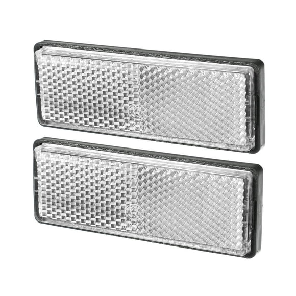 Reflector universal de 2 piezas de 3,46 "x 1,26" - Reflector de seguridad rectangular para motocicleta y bicicleta que aumenta la visibilidad y la seguridad en la carretera - Plástico blanco