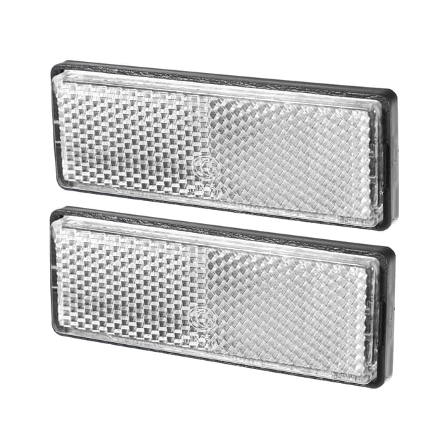 Reflector universal de 2 piezas de 3,46 "x 1,26" - Reflector de seguridad rectangular para motocicleta y bicicleta que aumenta la visibilidad y la seguridad en la carretera - Plástico blanco