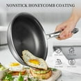 thumbnail image 3 of Stainless Steel Frying Pan Nonstick Frying Pan 8 Inch Honeycomb Coatings Stainless Steel Kitchen Cooking Pan Skillet Woks Pan Egg Pans Non Toxic Healthy Omelette Pan Compatible W/All Cooktops, 3 of 8