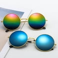 thumbnail image 2 of Gafas de sol redondas de metal Gafas de sol retro Gafas para hombres y mujeres Gafas de príncipe Gafas planas Gafas de sol reflectantes de color, 2 of 6