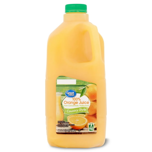 Great Value Country Style 100 Orange Juice, 64 fl oz