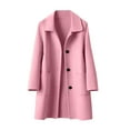 thumbnail image 5 of Cethrio Girls Peacoats, Single-breasted Casual Lapel Collar Mid-length Winter Coats Pink Size 14-16, 5 of 5